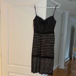 Alessandro Dell'Acqua Black Lace Spaghetti-Strap Mini Dress